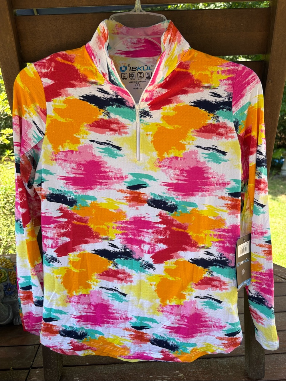 IBKUL Women’s' Bright Multi-Color Quarter-Zip Pullover
